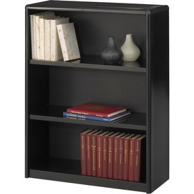Safco ValueMate Bookcase, 31.8" x 13.5" x 41" - Steel, Fiberboard, Plastic - 3 x Shelf(ves) - Black