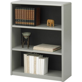 Safco ValueMate Bookcase, 31.8" x 13.5" x 41" - Steel, Fiberboard, Plastic - 3 x Shelf(ves) - Gray