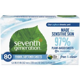 Seventh Generation SEV44930 Free & Clear Fabric Softener Sheets