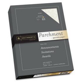 Southworth Premium Parchment Paper, Letter - 8.50" x 11" - 32 lb - Parchment - 250 / Box - Ivory