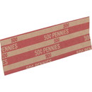 Sparco Flat $.50 Pennies Coin Wrapper, 1000 Wrap(s) - 60 lb Paper Weight - Kraft - Red