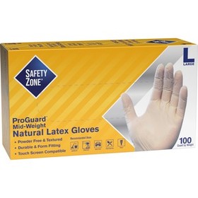 Safety Zone Powder Free Natural Latex Gloves