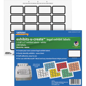 Tabbies Legal Exhibits-U-Create 1" Labels