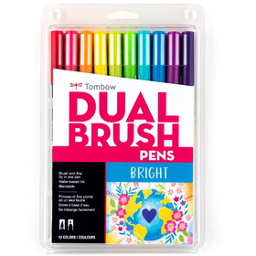 Tombow Dual Brush Art Pen 10-piece Set - Bright Colors