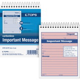 TOPS Duplicate Important Message Book, 50 Sheet(s) - Spiral Bound - 2 Part - Carbonless - 6