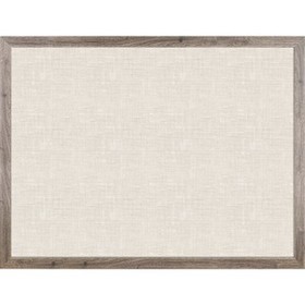 U Brands Linen Bulletin Board, 48" X 36" , Rustic MDF Frame