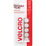 VELCRO Brand Sticky Back Circles, 5/8in Circles, White, 15ct