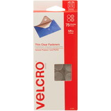 VELCRO Brand Thin Clear Fasteners, 5/8in Circles, Clear, 75ct