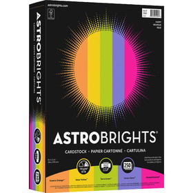 Astrobrights Inkjet, Laser Printable Multipurpose Card - Cosmic Orange, Solar Yellow, Terra Green, Venus Violet, Fireball Fuschia