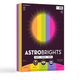 Astrobrights Inkjet, Laser Colored Paper - Cosmic Orange, Solar Yellow, Terra Green, Venus Violet, Fireball Fuschia