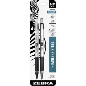Zebra Pen M/F-301 Nonslip Grip Pen and Pencil Sets