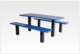 SportsPlay 601-657 Straight Post Table w/ 4" Square Tubing, 6' Beveled Perforated