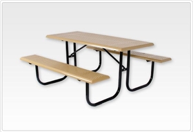 SportsPlay 602-604 Standard Rect. Picnic Table, 2 3/8" Walk Through, 4' Beveled Perforated
