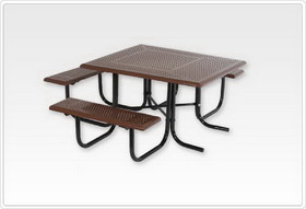 SportsPlay 602-672 Wheelchair Accessible Square Table, Walk Through, 46" Beveled Perforated