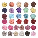 Muka 200 Pcs Multi-color Mini Ribbon Rose Flowers for Wedding Scrapbooking DIY Craft Gift Decoration
