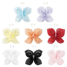 Muka 200 Pcs Sew-on Satin Rose Flowers Butterfly Garment Accessories Wholesale