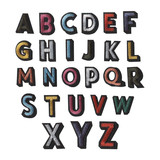 Muka 104 Pcs Colorful Alphabet Letter Patches A-Z Embroidered Appliques for DIY Craft Sewing Project