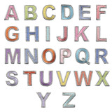 Muka 26 Pcs Colorful Alphabet Letter Patches Self-adhesive Embroidered Appliques for DIY Craft Sewing Project