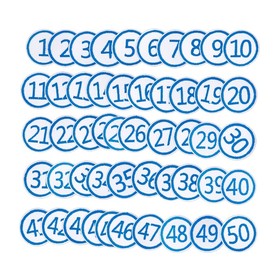 Muka 50 Pcs 1 - 50 Embroidery Number Patches Iron-on & Sew-on Applique DIY Sewing Clothes Accessories for School / Work Uniform, 1"
