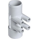 Waterway Plastics 672-7610 Shur-Grip II Manifold- 2'' S x 2'' SPG (4) 3/4' SB Ports