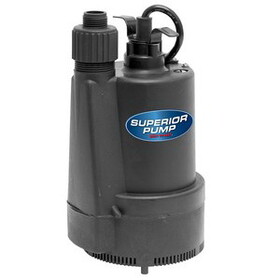 SUPERIOR PUMP 91335 1/3 HP Thermoplastic Submersible Pump W/25' Cord &amp; Rope