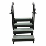 Confer Plastics SSS36-4-GRY 4 Tread Signature Series Step W/Handrails - Deep Grey