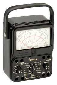 Simpson 12388 (260-8) Analog Multimeter, 260 Series, 0ohm to 20Mohm, 250mV to 1000V, 2.5V to 1000V, 50µA to 10A, 250A