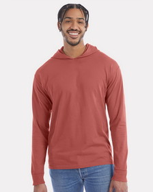 Custom ComfortWash by Hanes GDH280 Garment-Dyed Jersey Hooded Long Sleeve T-Shirt