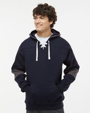 J.America 8832 Sport Lace Colorblocked Fleece Hooded Sweatshirt