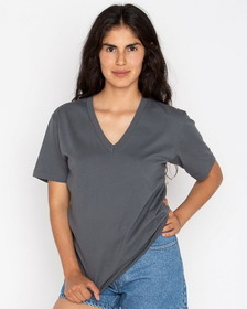 Custom Los Angeles Apparel 24056 USA-Made Fine Jersey V-Neck T-Shirt