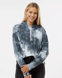 J. America 8853 Women's Crop Hooded Sweatshirt