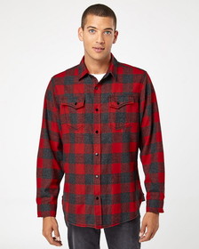 Custom Burnside 8219 Snap Front Long Sleeve Plaid Flannel Shirt