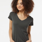 Tultex 214 Women's Slim Fit Fine Jersey V-Neck T-Shirt