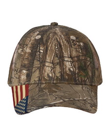 Kati LC350M Camo Woven USA Flag Mesh Cap