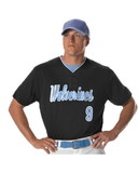Alleson Athletic 52MTHJ Two Button Mesh Baseball Jersey With Piping