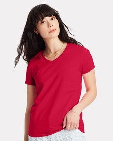 Custom Hanes 5780 ComfortSoft&#174; Women's V-Neck Short Sleeve T-Shirt
