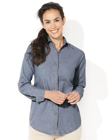 Custom Sierra Pacific 5211 Women's Long Sleeve Denim Shirt