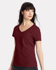 Custom Hanes S04V Nano-T&#174; Women's V-Neck T-Shirt