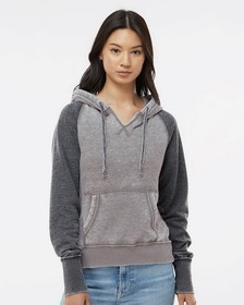 Custom J.America 8926 Women's Zen Fleece Raglan Hooded Sweatshirt