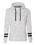 J.America 8674 Women's M&#233;lange Fleece Striped-Sleeve Hooded Sweatshirt
