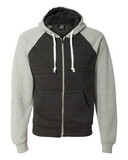 J. America 8874 Triblend Raglan Full-Zip Hooded Sweatshirt
