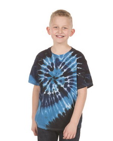 Custom Dyenomite 20BMS Youth Multi-Color Spiral Tie-Dyed T-Shirt