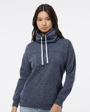 J.America 8673 Women's Mélange Fleece Cowl Neck Sweatshirt