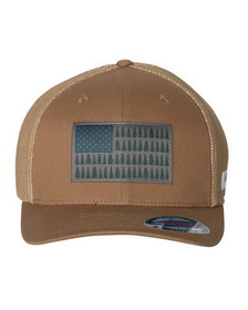 Custom Columbia 183710 PFG Tree Flag Mesh&#153; Flexfit Cap