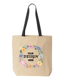 Custom Liberty Bags 8868 Natural Tote with Contrast-Color Handles