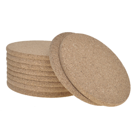 Aspire Absorbent Cork Coasters, Heat-Resistant Reusable Saucers for Drinks Cups & Mugs