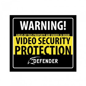 Streetwise Security Products SP102-SGN Defender Indoor Video Security System Warning Sign w/Stickers