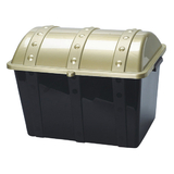 S&S Worldwide Plastic Treasure Chest with Lid, Gold/Black
