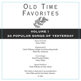 Nancy Pitkin Old Time Favorites Sing-Along Vol. 1 CD