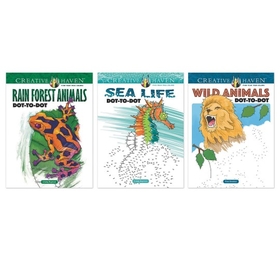 Creative Haven Wildlife Dot-to-Dot Coloring Books